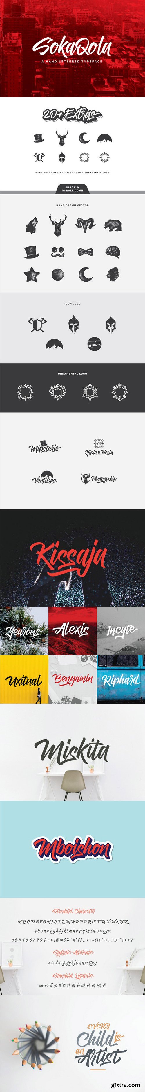 SokaQola Typeface (20+ Extras) 515145