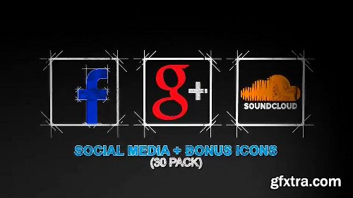 Videohive Social Media Icons- 30 Pack 8273695