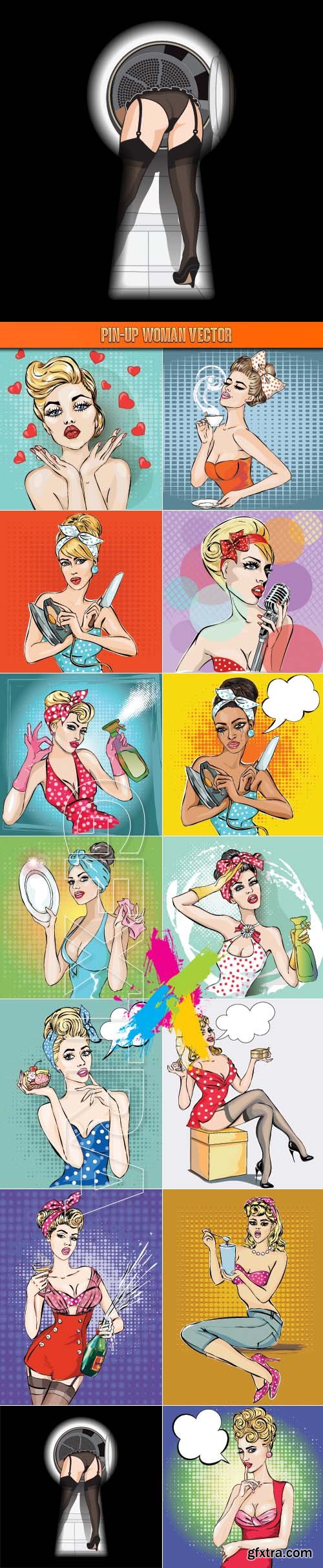 Pin-up woman vector