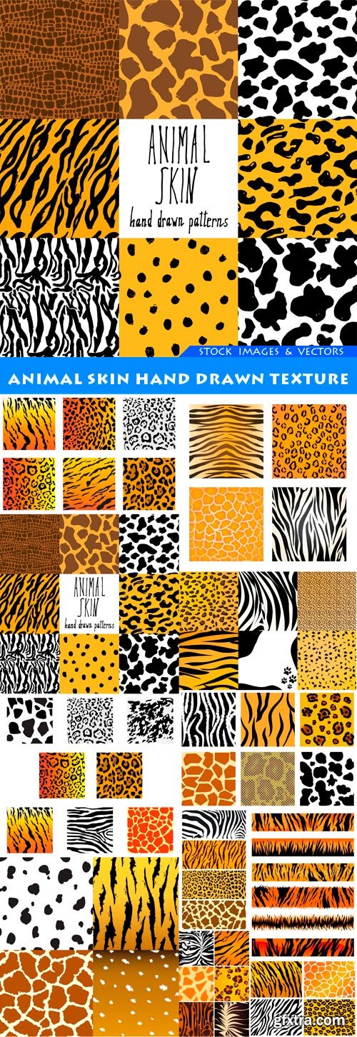 Animal skin hand drawn texture 11X EPS