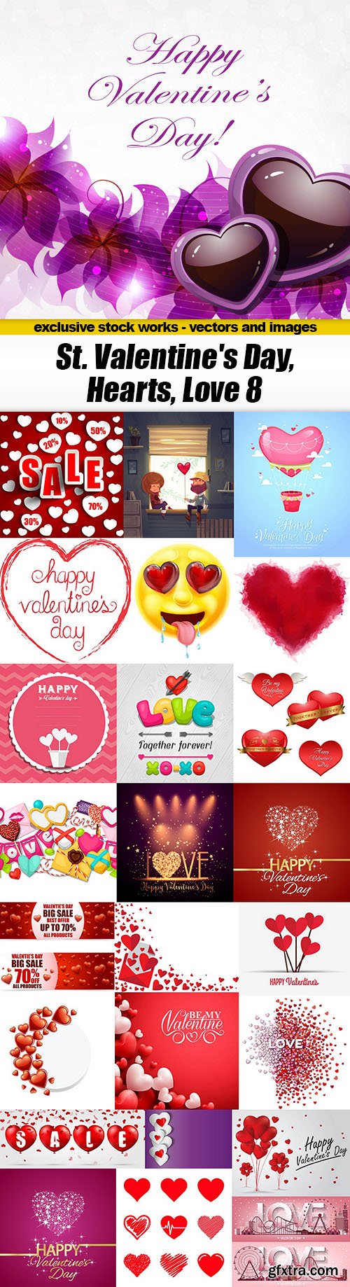 St. Valentine's Day, Hearts, Love 8 - 25xEPS