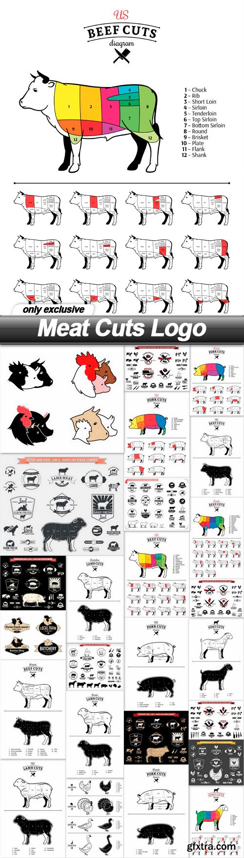 Meat Cuts Logo - 25 EPS Meat Cuts Logo - 25 EPS