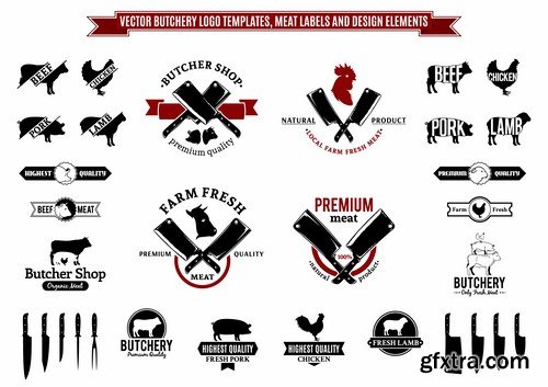 Meat Cuts Logo - 25 EPS