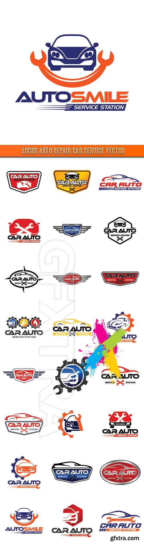 Logos auto repair car service vector Logos auto repair car service vector