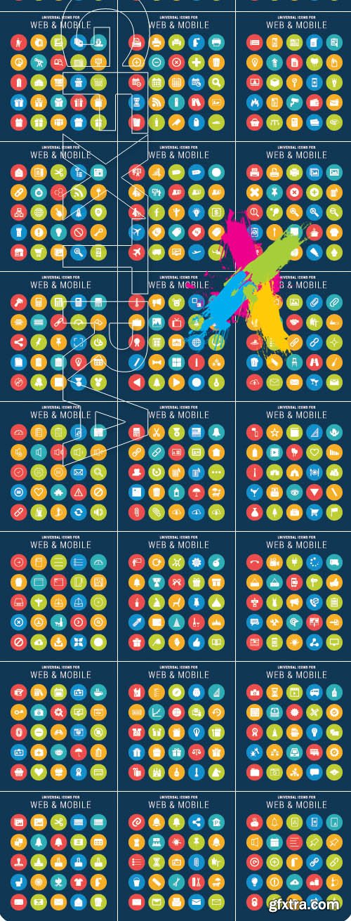 Flat Icons for Web and Mobile vector