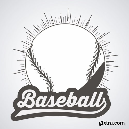 Collection of picture vector logo baseball sports 25 EPS