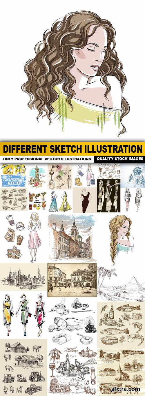 Different Sketch Illustration - 25 Vector