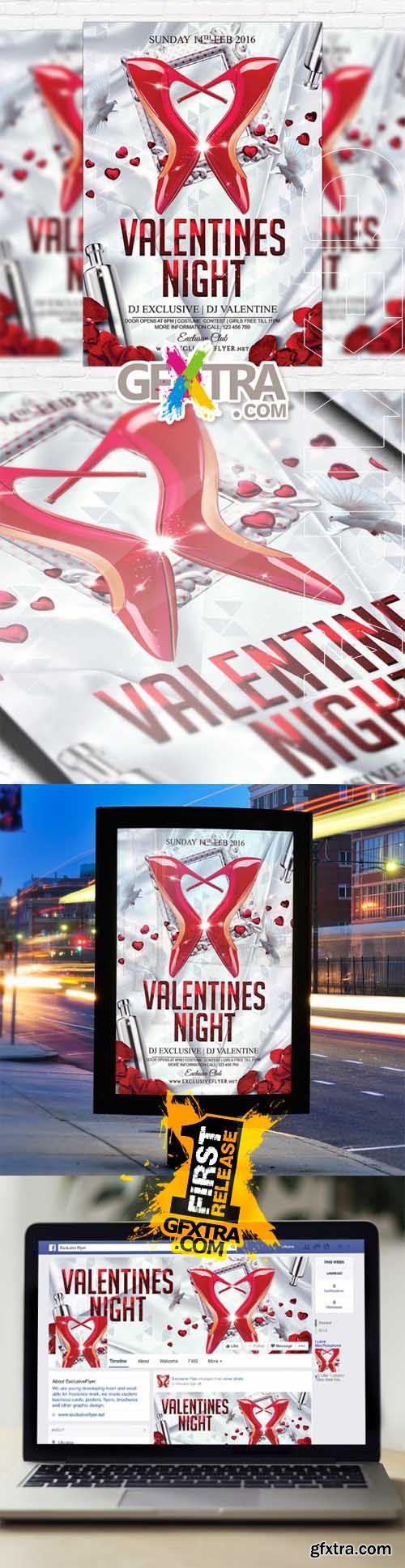 Valentine Celebration – Flyer Template + Facebook Cover