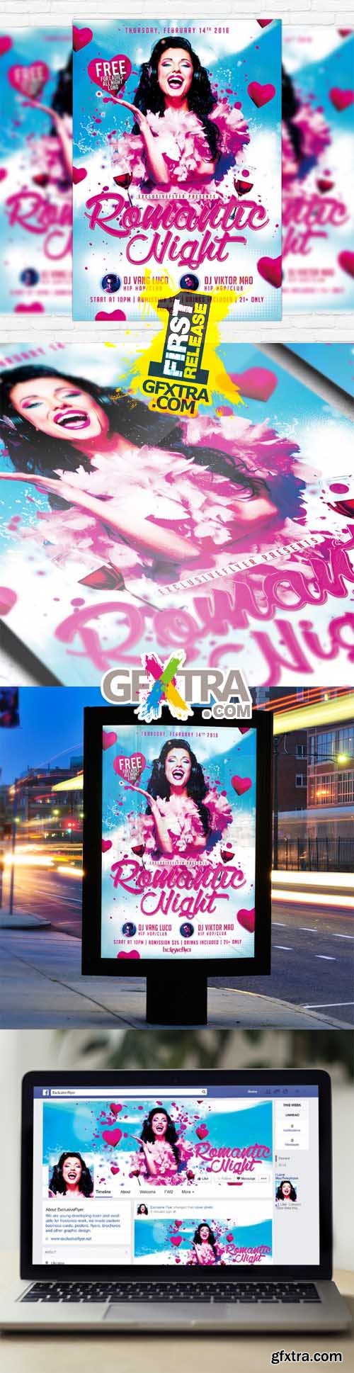 Romantic Night – Flyer Template + Facebook Cover Romantic Night – Flyer Template + Facebook Cover