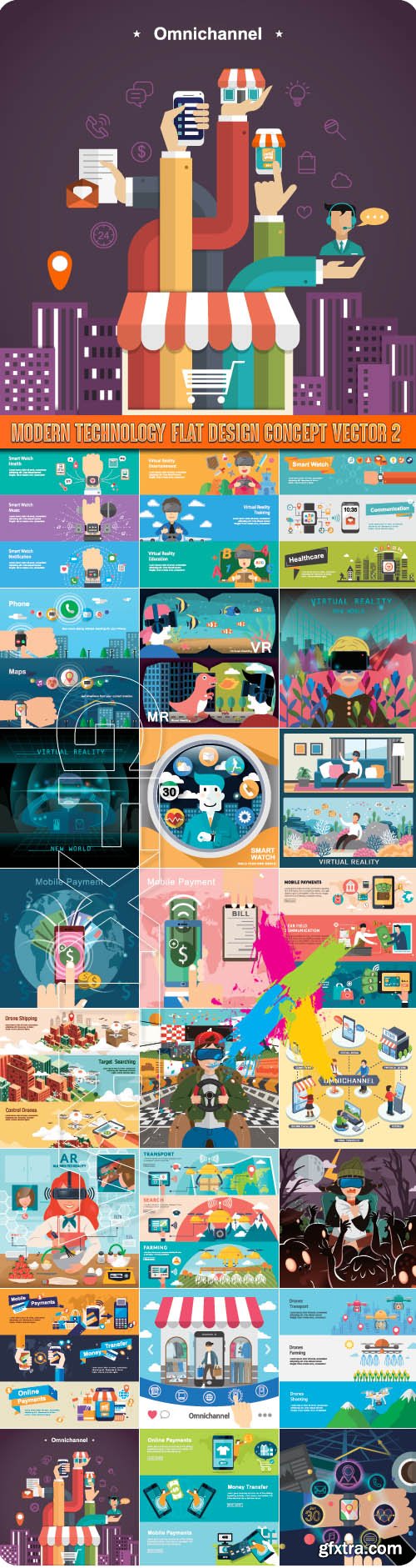 Modern technology flat design concept vector 2