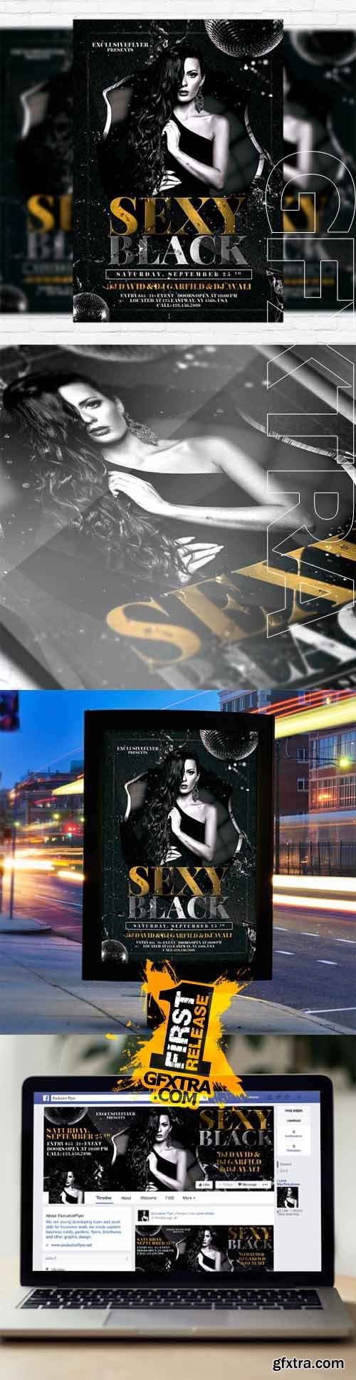 Sexy Black – Flyer Template + Facebook Cover