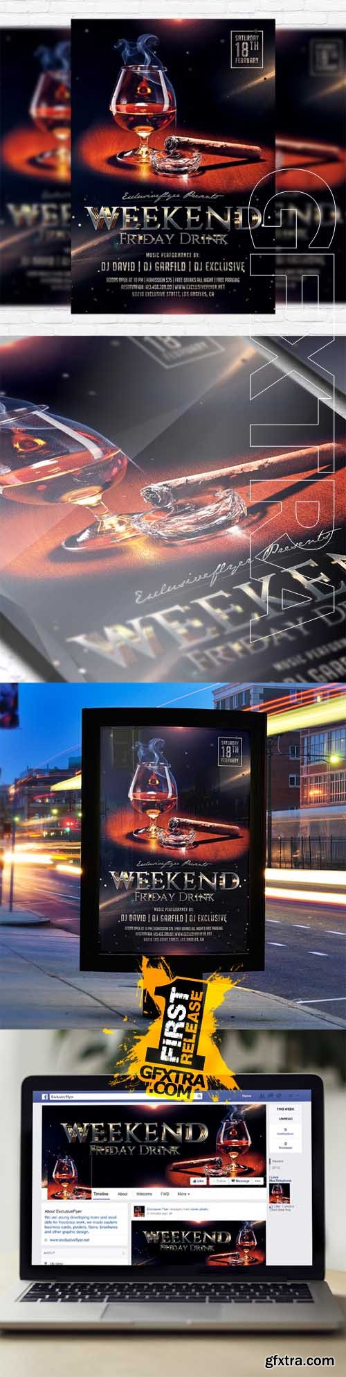 Weekend Friday Drink – Flyer Template + Facebook Cover Weekend Friday Drink – Flyer Template + Facebook Cover