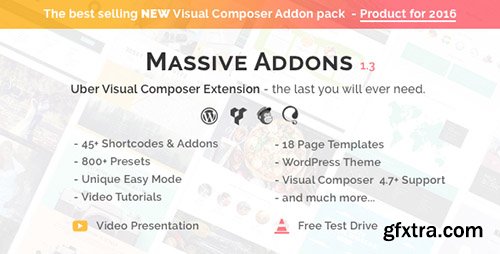 CodeCanyon - Visual Composer Extensions v1.3 - Massive Addons - All In One Ultimate Addon Pack - 14429839