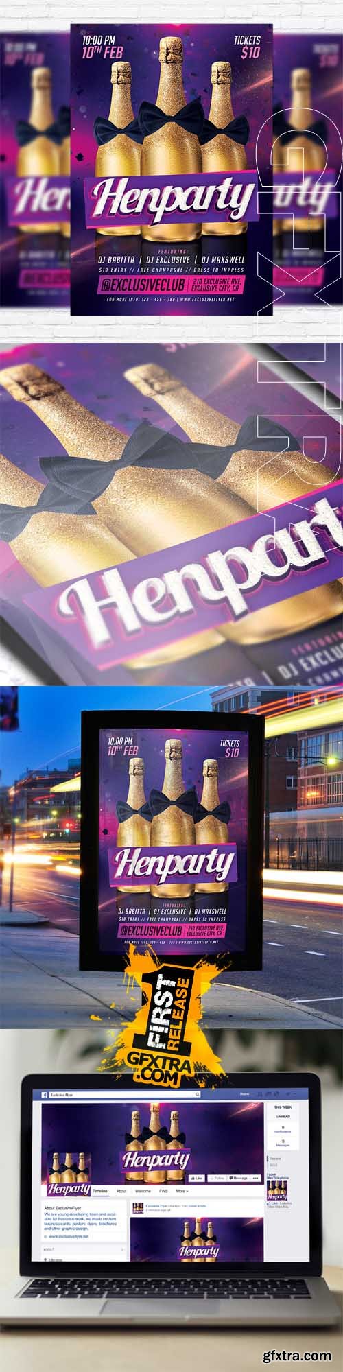 Henparty &ndash; Flyer Template + Facebook Cover