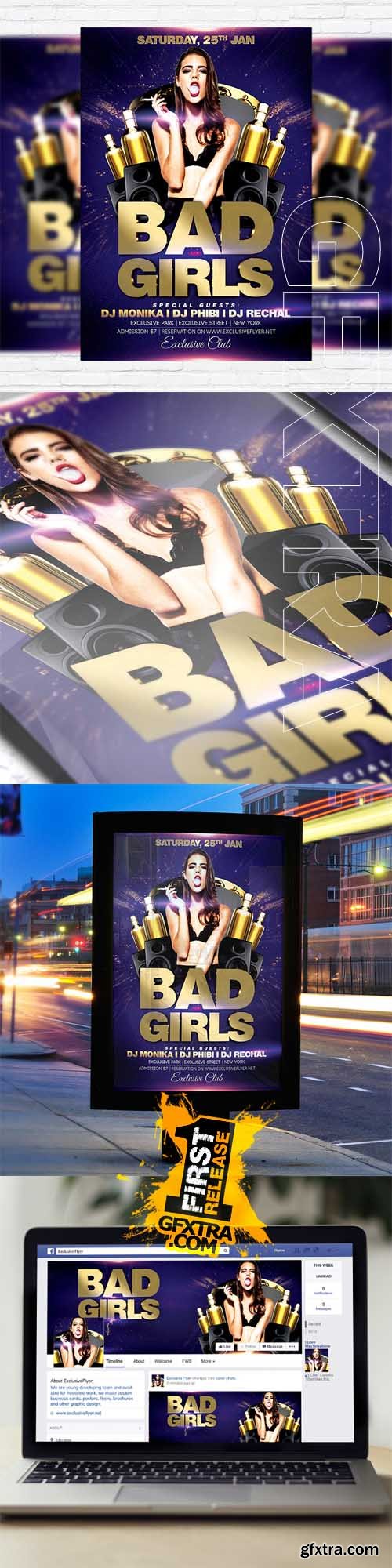 Bad Girls &ndash; Flyer Template + Facebook Cover