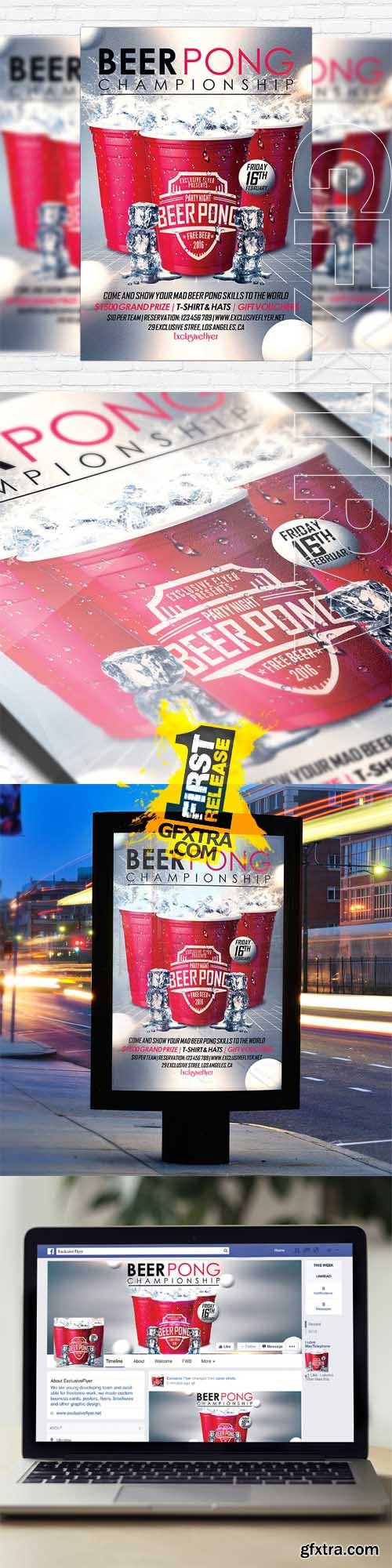 Beer Pong Championship – Flyer Template + Facebook Cover Beer Pong Championship – Flyer Template + Facebook Cover