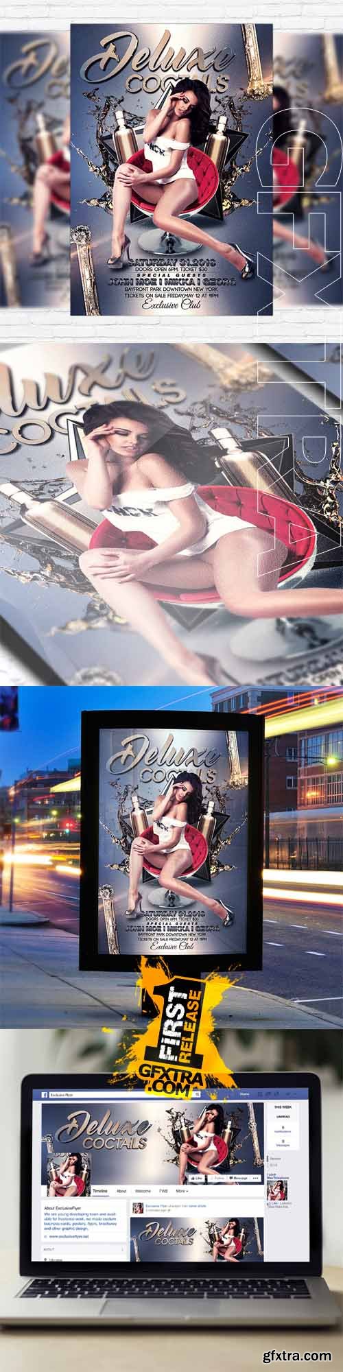Deluxe Cocktails – Flyer Template + Facebook Cover Deluxe Cocktails – Flyer Template + Facebook Cover