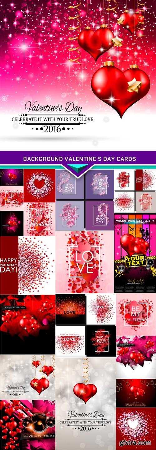 Background Valentine's Day cards 20x EPS