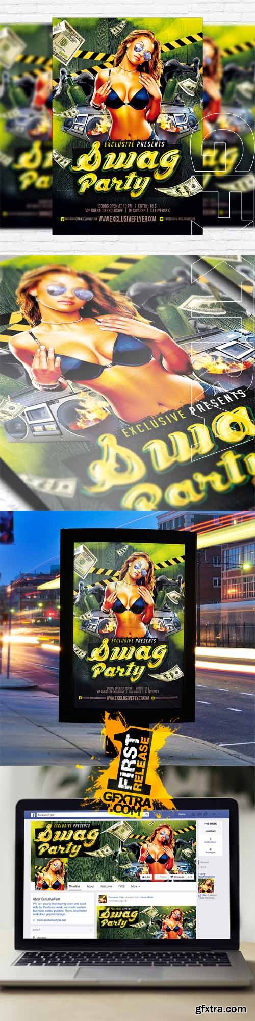 Swag Party &ndash; Flyer Template + Facebook Cover
