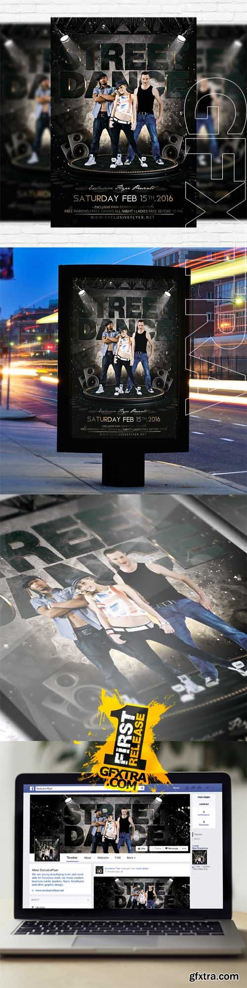 Street Dance &ndash; Flyer Template + Facebook Cover