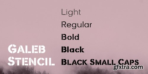 Galeb Stencil Font Family 5 Fonts $125