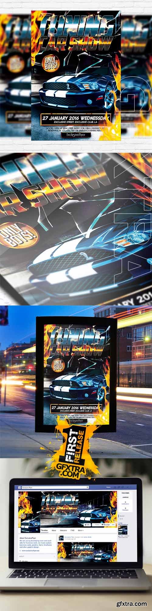 Tuning Car Show &ndash; Flyer Template + Facebook Cover