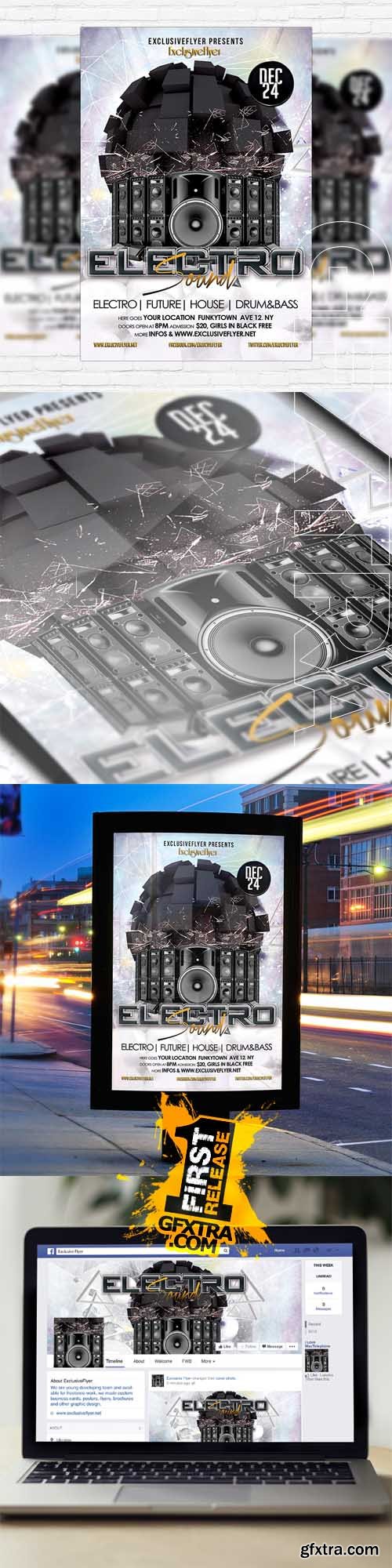 Electro Sound – Flyer Template + Facebook Cover Electro Sound – Flyer Template + Facebook Cover
