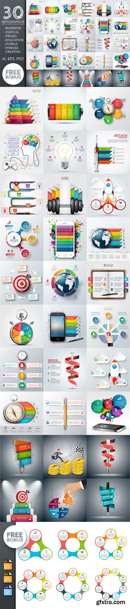 30 Business Infographic Templates EPS 520231