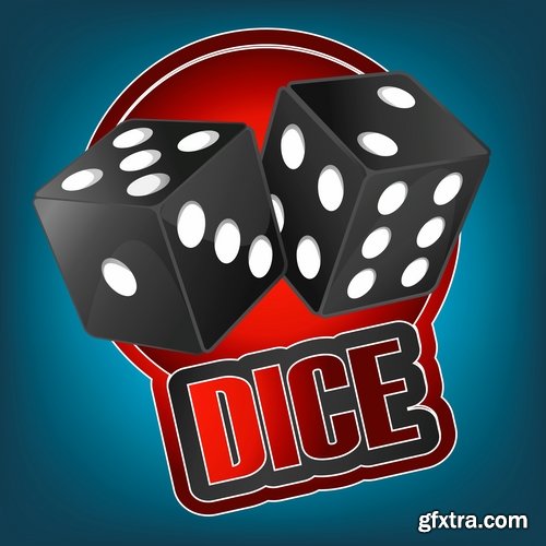 Vector Collection of picture dice cube 25 EPS