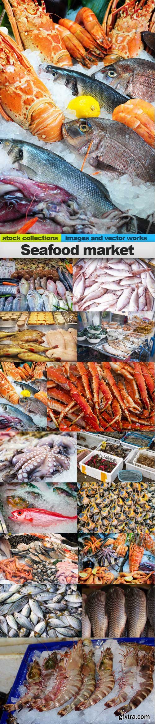Seafood market, 15 x UHQ JPEG