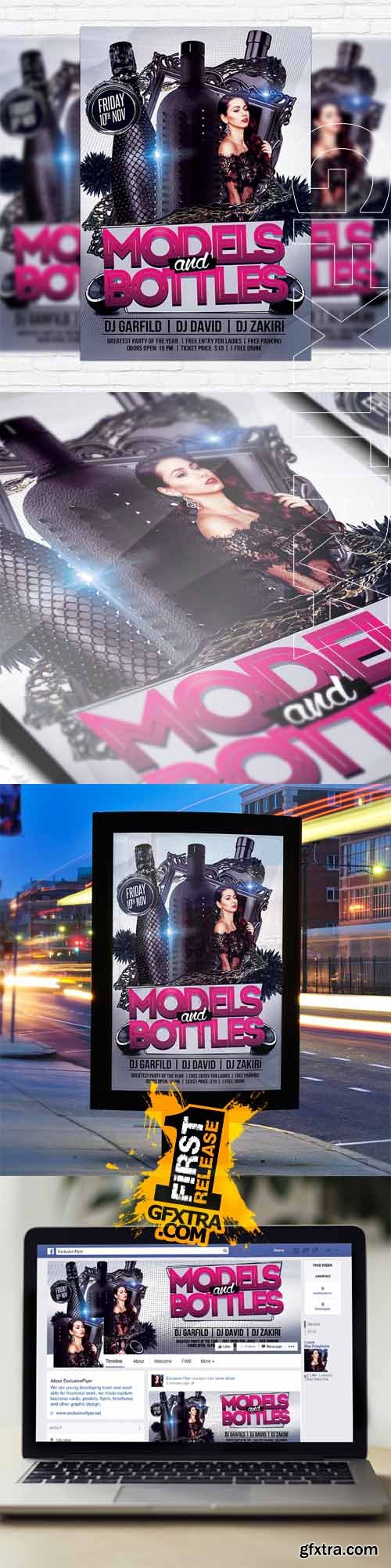 Models vs Bottles &ndash; Flyer Template + Facebook Cover