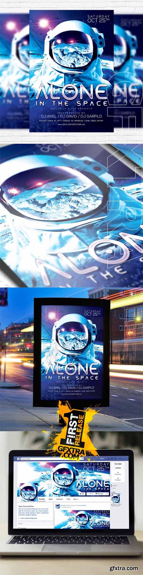 Space Party – Flyer Template + Facebook Cover Space Party – Flyer Template + Facebook Cover