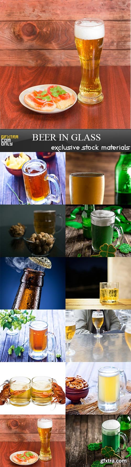 Beer in glass, 12 x UHQ JPEG
