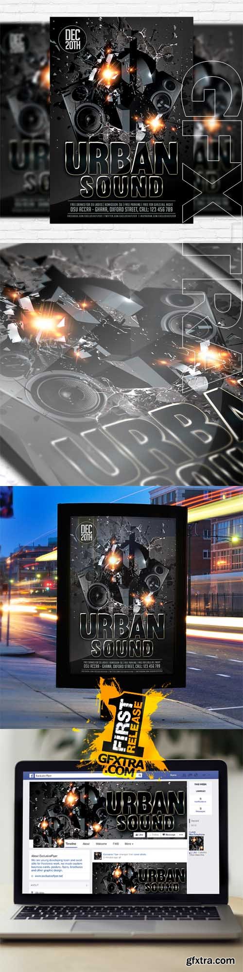 Urban Sound – Flyer Template + Facebook Cover Urban Sound – Flyer Template + Facebook Cover