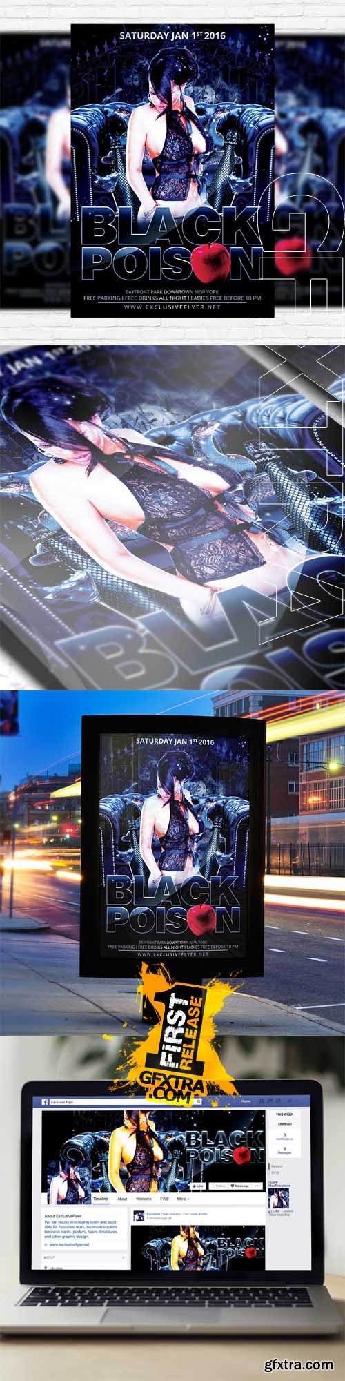 Black Poison – Flyer Template + Facebook Cover Black Poison – Flyer Template + Facebook Cover