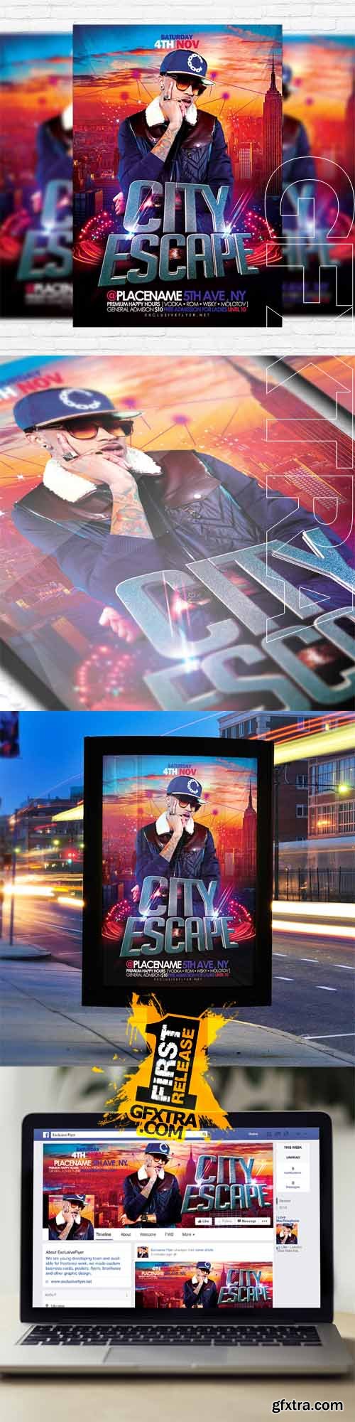 City Escape &ndash; Flyer Template + Facebook Cover