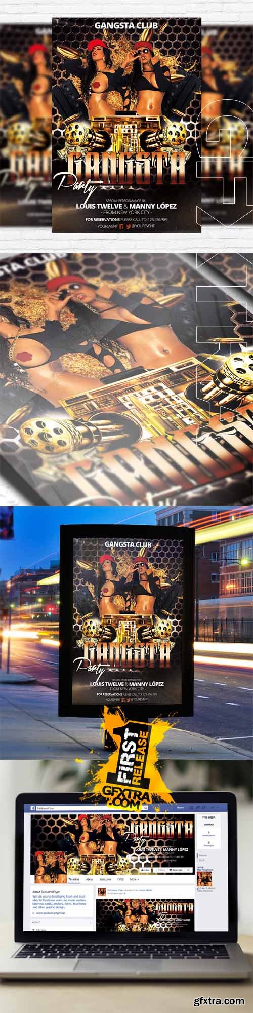Gangsta Party &ndash; Flyer Template + Facebook Cover