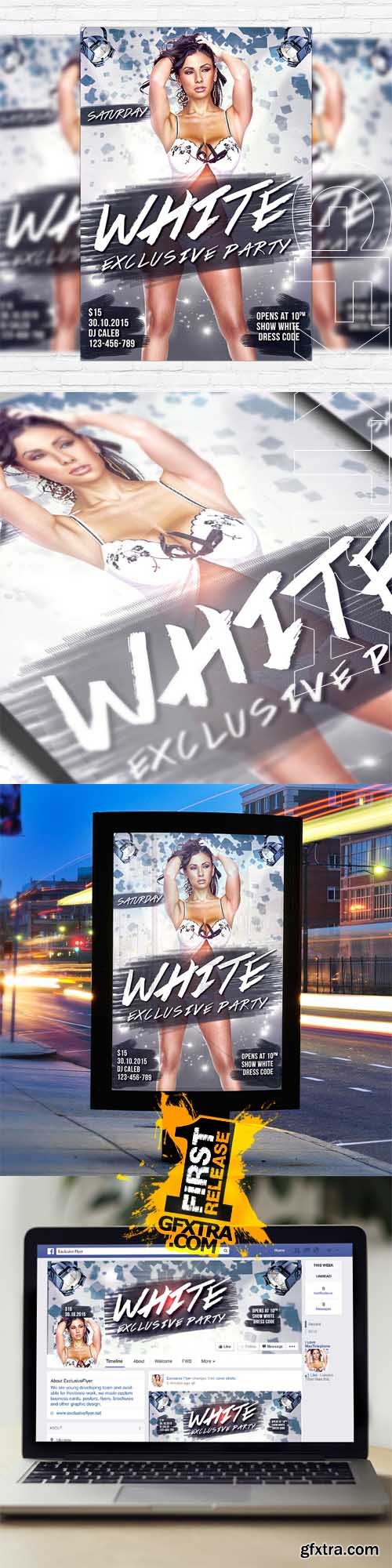 White Exlusive Party – Flyer Template + Facebook Cover White Exlusive Party – Flyer Template + Facebook Cover