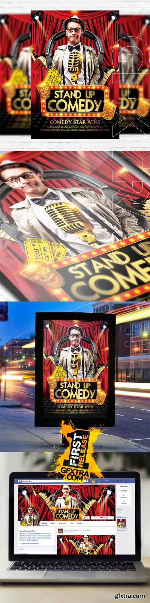 Comedy Party &ndash; Flyer Template + Facebook Cover