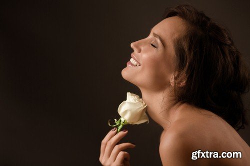 Sexy girl with rose