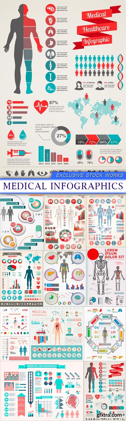 Medical Infographics 12X EPS