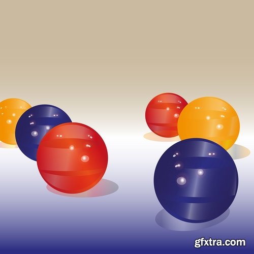 Collection of vector image icon color ball sphere 25 EPS