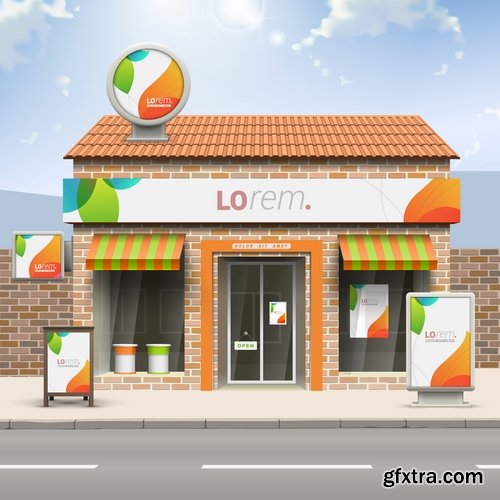 Collection of vector image advertising billboard ad store showcase 25 EPS Collection of vector image advertising billboard ad store showcase 25 EPS