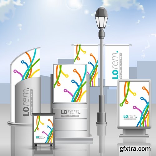 Collection of vector image advertising billboard ad store showcase 25 EPS Collection of vector image advertising billboard ad store showcase 25 EPS