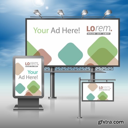Collection of vector image advertising billboard ad store showcase 25 EPS Collection of vector image advertising billboard ad store showcase 25 EPS