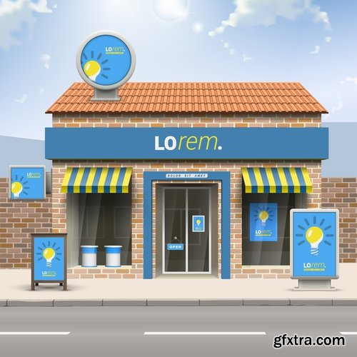 Collection of vector image advertising billboard ad store showcase 25 EPS Collection of vector image advertising billboard ad store showcase 25 EPS