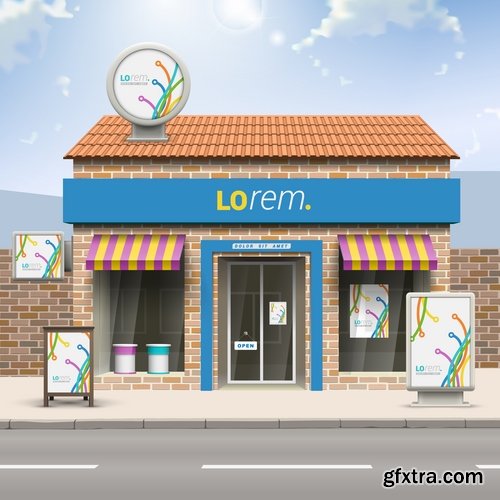 Collection of vector image advertising billboard ad store showcase 25 EPS Collection of vector image advertising billboard ad store showcase 25 EPS