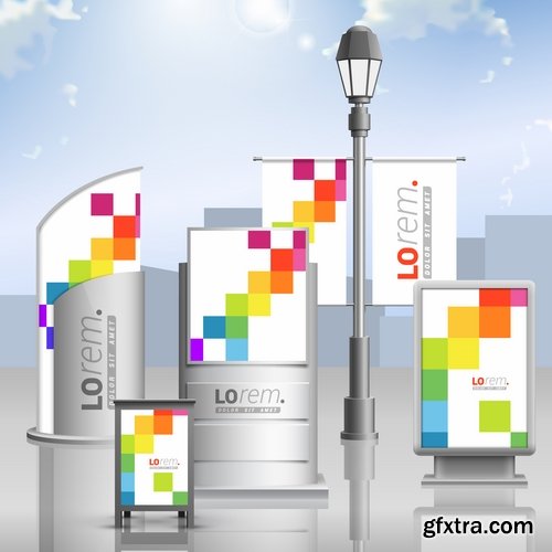 Collection of vector image advertising billboard ad store showcase 25 EPS Collection of vector image advertising billboard ad store showcase 25 EPS