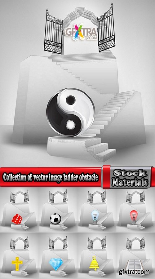 Collection of vector image ladder obstacle present output 25 EPS