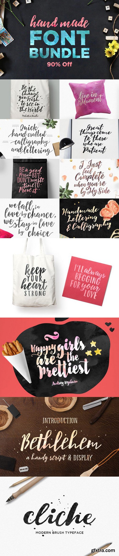 Handmade Font Bundle 12xOTF 535616
